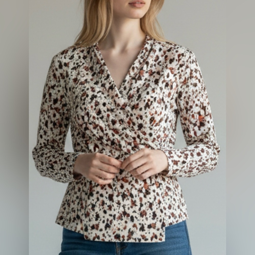 DKNY Women's Multicolor Printed  Blouse